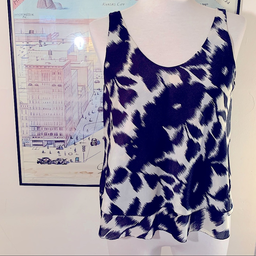 yde studio camisole floral print ivory and black size S